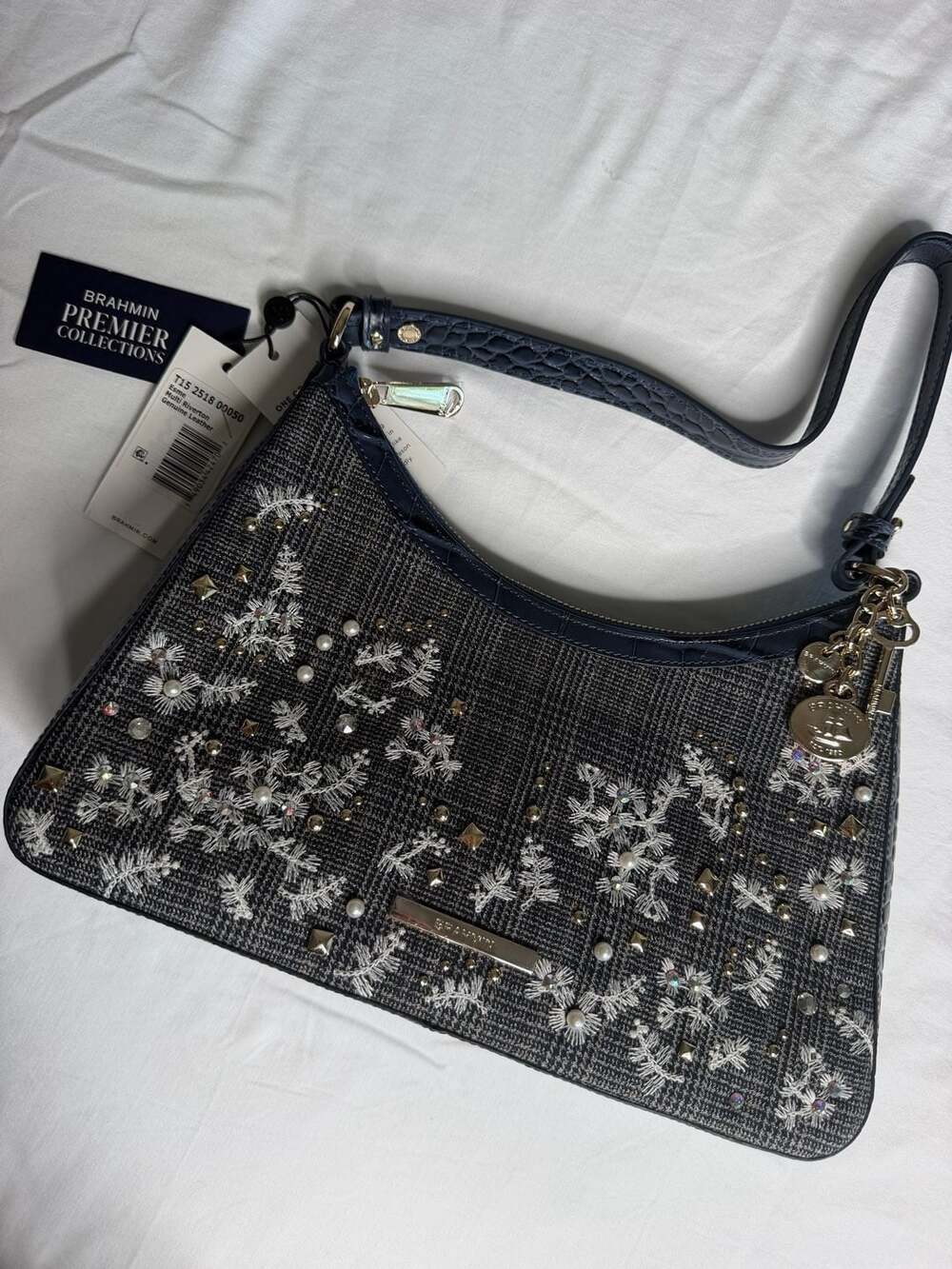Brahmin Esme Multi Riverton Premier Collection Leather Shoulder Bag MSRP $385